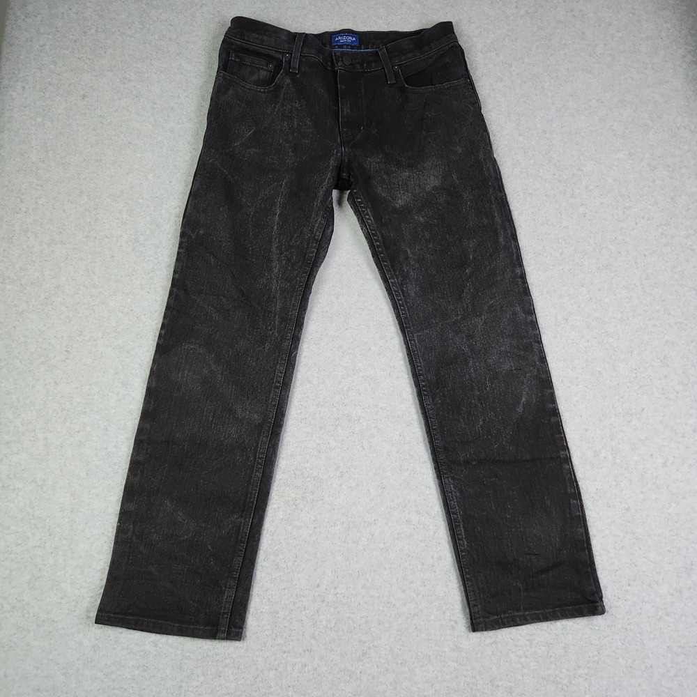 Arizona Jeans Mens 30x29 Black Denim Stretch Dark Wash Flex Slim‎ Straight Leg